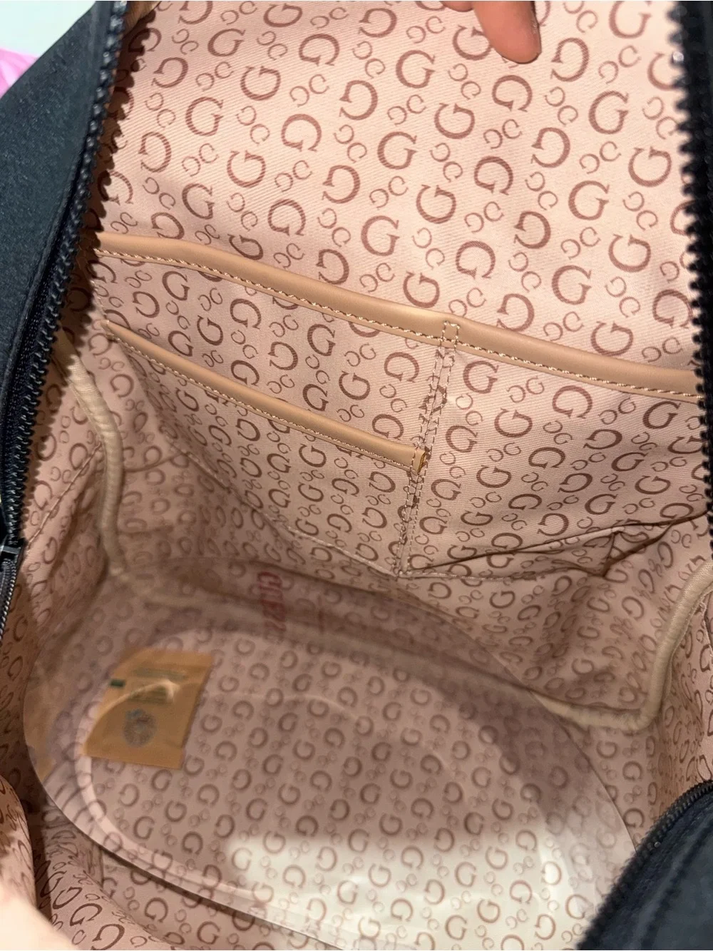 GUESS Black Logo Backpack with Matching Cosmetic Pouch NWT